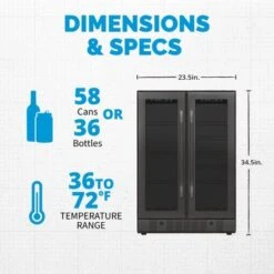 Newair 24" Built-in Dual Zone 18 Bottle And 58 Can Wine And Beverage Refrigerator And Cooler In Black Stainless Steel - Black 16 Newair 24" Built-in Dual Zone 18 Bottle And 58 Can Wine And Beverage Refrigerator And Cooler In Black Stainless Steel - Black -KitchenAid Shop bf1a90d1 dc8d 4665 b6ac c71fa6cbd89d