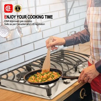 Gasland Chef 30" Gas Stovetop Stainless Steel 4 Italy Sabaf Burner Built-in Gas Cooktop NG/LPG Convertible - Black 9 Gasland Chef 30" Gas Stovetop Stainless Steel 4 Italy Sabaf Burner Built-in Gas Cooktop NG/LPG Convertible - Black - Image 7