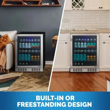 NewAir 24" Built-in Or Freestanding 177 Can Beverage Fridge In Stainless Steel With Precision Digital Thermostat - Stainless Steel 4 NewAir 24" Built-in Or Freestanding 177 Can Beverage Fridge In Stainless Steel With Precision Digital Thermostat - Stainless Steel - Image 2