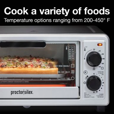 Proctor Silex 4 Slice Toaster Oven - Silver 8 Proctor Silex 4 Slice Toaster Oven - Silver - Image 6