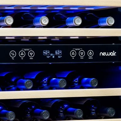 NewAir 24 Built-in 46 Bottle Dual Zone Compressor Wine Fridge, Quiet Operation With Beech Wood Shelves - Silver 10 NewAir 24 Built-in 46 Bottle Dual Zone Compressor Wine Fridge, Quiet Operation With Beech Wood Shelves - Silver - Image 8