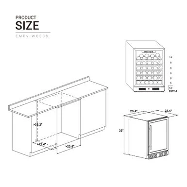 24 In. Single Zone 52-Bottle Built-In And Freestanding Wine Cooler In Stainless Steel - Stainless Steel 4 24 In. Single Zone 52-Bottle Built-In And Freestanding Wine Cooler In Stainless Steel - Stainless Steel - Image 2