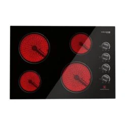 Gasland Chef 30"Built-in Radiant Electric Cooktop With 4 Burners, Electric Ceramic Cooktop Knob Control, 240V, ETL Approved - Black
