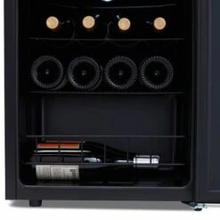 Newair Shadow Series Wine Cooler Refrigerator 16 Bottle, Freestanding And Mirrored With Double-Layer Tempered Glass Door - Black -KitchenAid Shop ccf17f77 950b 40ec b44c 3c9a42fdf625