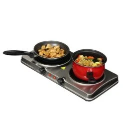 MegaChef Portable Dual Vitro-Ceramic Infrared Cooktop - Hot Plate - 2 - Silver -KitchenAid Shop ceaa9470 f403 41a1 9a4a 436ec944693b