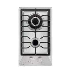 Empava 12" X 21" Gas Cooktop With 2 Sealed Burners - LPG Convertible In Stainless Steel - 12" X 21" - Silver