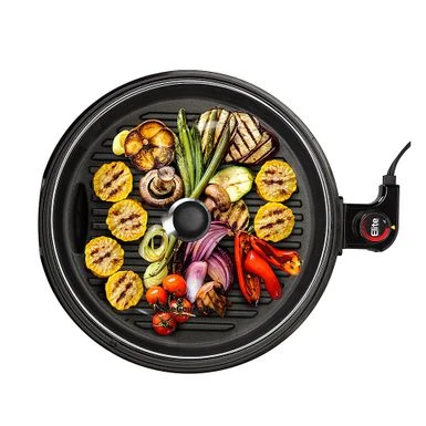 Elite Gourmet - 12" Deluxe Indoor Grill W Tempered Glass Lid, Stainless Steel - Black 6 Elite Gourmet - 12" Deluxe Indoor Grill W Tempered Glass Lid, Stainless Steel - Black - Image 4
