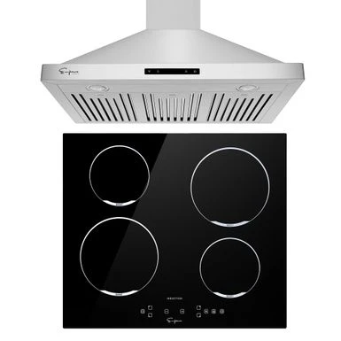 2 Piece Kitchen Appliances Packages Including 24" Induction Cooktop And 30" Wall Mount Range Hood - Black 3 2 Piece Kitchen Appliances Packages Including 24" Induction Cooktop And 30" Wall Mount Range Hood - Black