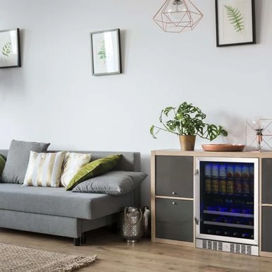 NewAir 24" Built-in Dual Zone 20 Bottle And 70 Can Wine And Beverage Fridge In Stainless Steel - Silver 6 NewAir 24" Built-in Dual Zone 20 Bottle And 70 Can Wine And Beverage Fridge In Stainless Steel - Silver - Image 4