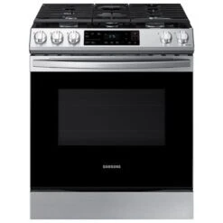 Samsung - 6.0 Cu. Ft. Front Control Slide-in Gas Range With Wi-Fi, Fingerprint Resistant - Stainless Steel