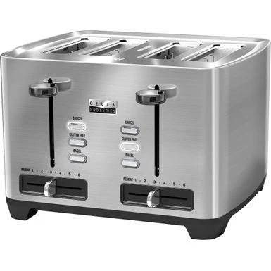 Bella Pro Series - 4-Slice Wide-Slot Toaster - Stainless Steel 4 Bella Pro Series - 4-Slice Wide-Slot Toaster - Stainless Steel - Image 2