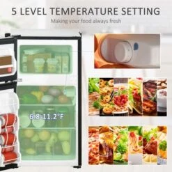 HOMCOM Double Door Mini Fridge With Freezer, 3.2 Cu.Ft Compact Refrigerator With Adjustable Shelf, Adjustable Thermostat - 18" W X 19.75" D X 34" H - White 34 HOMCOM Double Door Mini Fridge With Freezer, 3.2 Cu.Ft Compact Refrigerator With Adjustable Shelf, Adjustable Thermostat - 18" W X 19.75" D X 34" H - White -KitchenAid Shop d313253e 25e1 4d65 8328 dc3c6471b167