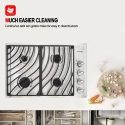 Gasland Chef 30" Built-in Gas Cooktop Stainless Steel 4 Italy Sabaf Burner NG/LPG Convertible Gas Stovetop - Black -KitchenAid Shop d3672d75 c62f 443a b310 448e465946be