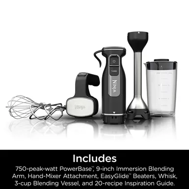 Ninja - Foodi Power Mixer System 5-Speed Hand Blender And Hand Mixer Combo With 3-Cup Blending Vessel - Black 15 Ninja - Foodi Power Mixer System 5-Speed Hand Blender And Hand Mixer Combo With 3-Cup Blending Vessel - Black - Image 13