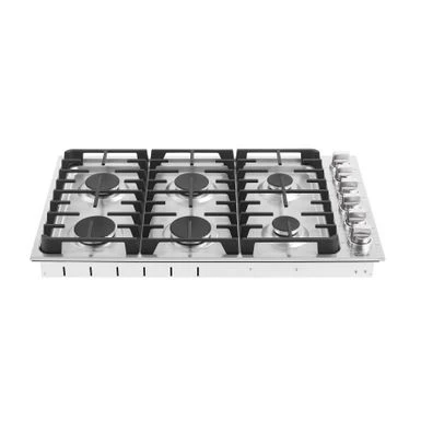 36-in Built-in Gas Cooktop With 6 Sealed Burners In Stainless Steel - LPG Convertible - 6000-BTUs Simmer Burner - Stainless Steel 5 36-in Built-in Gas Cooktop With 6 Sealed Burners In Stainless Steel - LPG Convertible - 6000-BTUs Simmer Burner - Stainless Steel - Image 3