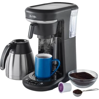 Mr. Coffee® Mr. Coffee - Space-Saving Combo 10-Cup Coffee Maker And Pod Single Serve Brewer - Stainless-Steel/Black 3 Mr. Coffee® Mr. Coffee - Space-Saving Combo 10-Cup Coffee Maker And Pod Single Serve Brewer - Stainless-Steel/Black