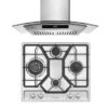 2 Piece Kitchen Appliances Packages Including 24" Gas Cooktop And 30" Wall Mount Range Hood - Silver