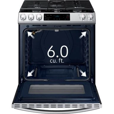 Samsung - 6.0 Cu. Ft. Front Control Slide-in Gas Range With Wi-Fi, Fingerprint Resistant - Stainless Steel 6 Samsung - 6.0 Cu. Ft. Front Control Slide-in Gas Range With Wi-Fi, Fingerprint Resistant - Stainless Steel - Image 4