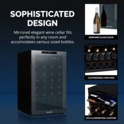 Newair Shadow Series Wine Cooler Refrigerator 51 Bottle, Freestanding Mirrored Wine Fridge With Compressor Cooling - Black 15 Newair Shadow Series Wine Cooler Refrigerator 51 Bottle, Freestanding Mirrored Wine Fridge With Compressor Cooling - Black -KitchenAid Shop db2c0281 5403 4e36 9993 82c255a0b9bb