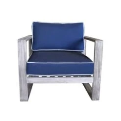 Mamaroneck Grey Teak Outdoor Club Chair With Cushions By Havenside Home - Navy -KitchenAid Shop dd127d7e 2d47 4ccc 894e aa97006d14bf
