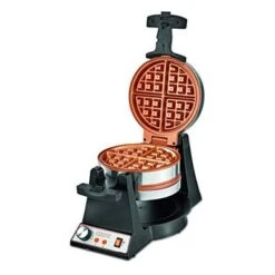 CRUX Double Rotating Belgian Waffle Maker With Nonstick Plates, Stainless Steel Housing & Browning Control