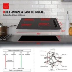 Gasland Chef 30"Built-in Radiant Electric Cooktop With 4 Burners, Electric Ceramic Cooktop Knob Control, 240V, ETL Approved - Black -KitchenAid Shop e03c2c1b 82e8 44ff 9f7d 2fff436bc4a1