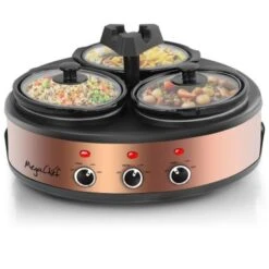 Round Triple 1.5 Qt Slow Cooker Server In Copper With 3 Ceramic Pots - Variable Temperature Control - Stoneware - 1-2 Quarts 14 Round Triple 1.5 Qt Slow Cooker Server In Copper With 3 Ceramic Pots - Variable Temperature Control - Stoneware - 1-2 Quarts -KitchenAid Shop e415e65c 0f0a 493c ab4c 4a9bb187f292