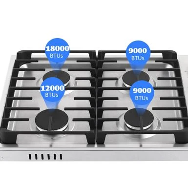 30-in Built-in Gas Cooktop With 4 Sealed Burners - LPG Convertible In Stainless Steel - Silver 5 30-in Built-in Gas Cooktop With 4 Sealed Burners - LPG Convertible In Stainless Steel - Silver - Image 3