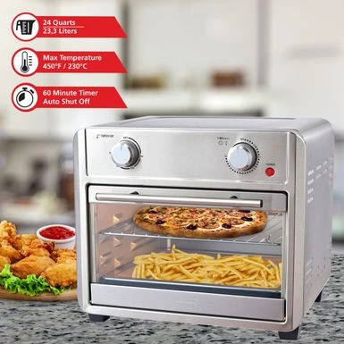 Brentwood 1700 Watt 24 Quart Convection Air Fryer Toaster Oven In Silver - 17.25" X 15.75" X 13.25" - Silver - 17.25" X 15.75" X 13.25" 4 Brentwood 1700 Watt 24 Quart Convection Air Fryer Toaster Oven In Silver - 17.25" X 15.75" X 13.25" - Silver - 17.25" X 15.75" X 13.25" - Image 2