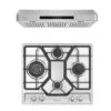 2 Piece Kitchen Appliances Packages Including 24" Gas Cooktop And 30" Under Cabinet Range Hood - 24"