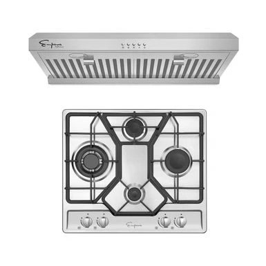 2 Piece Kitchen Package With 24" Gas Cooktop & 30" Ductless Under Cabinet Range Hood - N/A - Silver 3 2 Piece Kitchen Package With 24" Gas Cooktop & 30" Ductless Under Cabinet Range Hood - N/A - Silver