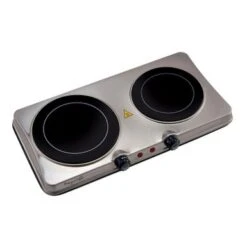 MegaChef Portable Dual Vitro-Ceramic Infrared Cooktop - Hot Plate - 2 - Silver -KitchenAid Shop ec2624b5 b142 407b 8315 b52e5f38499c