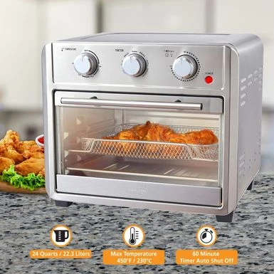Brentwood 24 Quart Convection Air Fryer Toaster Oven - Silver 4 Brentwood 24 Quart Convection Air Fryer Toaster Oven - Silver - Image 2