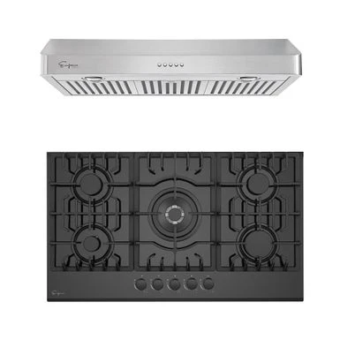 2 Piece Kitchen Appliances Packages Including 30" Gas Cooktop And 36" Under Cabinet Range Hood - Black 3 2 Piece Kitchen Appliances Packages Including 30" Gas Cooktop And 36" Under Cabinet Range Hood - Black
