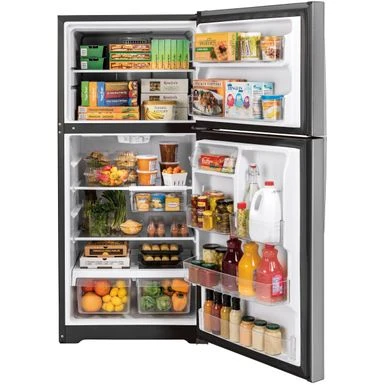 GE - 21.9 Cu. Ft. Garage-Ready Top-Freezer Refrigerator - Stainless Steel 11 GE - 21.9 Cu. Ft. Garage-Ready Top-Freezer Refrigerator - Stainless Steel - Image 9