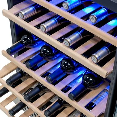 NewAir 24 Built-in 46 Bottle Dual Zone Compressor Wine Fridge, Quiet Operation With Beech Wood Shelves - Silver 13 NewAir 24 Built-in 46 Bottle Dual Zone Compressor Wine Fridge, Quiet Operation With Beech Wood Shelves - Silver - Image 11