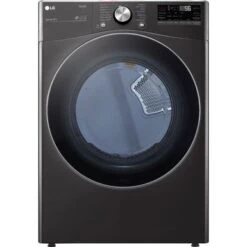 LG 7.4-Cu. Ft. Front Load Electric Dryer With TurboSteam And Built-In Intelligence, Black Steel