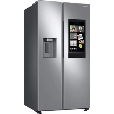 Samsung - 26.7 Cu. Ft. Side-by-Side Smart Refrigerator With 21.5" Touch-Screen Family Hub - Stainless Steel 4 Samsung - 26.7 Cu. Ft. Side-by-Side Smart Refrigerator With 21.5" Touch-Screen Family Hub - Stainless Steel - Image 2