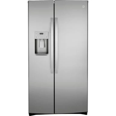 GE - 25.1 Cu. Ft. Side-By-Side Refrigerator With External Ice & Water Dispenser - Stainless Steel 3 GE - 25.1 Cu. Ft. Side-By-Side Refrigerator With External Ice & Water Dispenser - Stainless Steel
