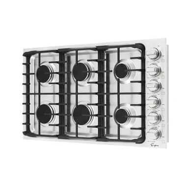 36-in Built-in Gas Cooktop With 6 Sealed Burners In Stainless Steel - LPG Convertible - 18,000-BTUs Power Burner - Silver 8 36-in Built-in Gas Cooktop With 6 Sealed Burners In Stainless Steel - LPG Convertible - 18,000-BTUs Power Burner - Silver - Image 6