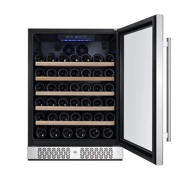 24 In. Single Zone 52-Bottle Built-In And Freestanding Wine Chiller Refrigerator In Stainless Steel - Stainless Steel 5 24 In. Single Zone 52-Bottle Built-In And Freestanding Wine Chiller Refrigerator In Stainless Steel - Stainless Steel - Image 3