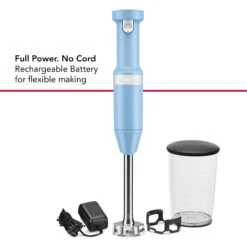 KitchenAid Cordless Variable Speed Hand Blender With Chopper And Whisk Attachment In Blue Velvet -KitchenAid Shop khbbv83vb 4
