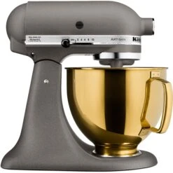 KitchenAid 5-Quart Tilt-Head Metallic Finish Stainless Steel Bowl In Radiant Gold -KitchenAid Shop ksm5ssbrg 3